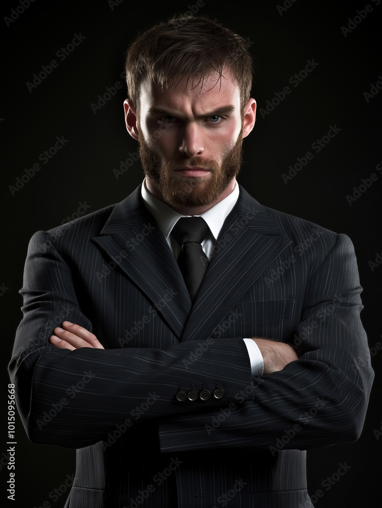 Angry business man with crossed arms portrait Angry business man with crossed arms portrait