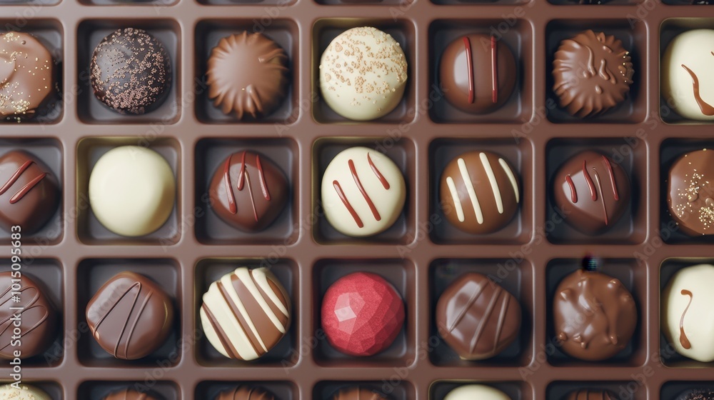 Assorted Chocolate Truffles in a Brown Box Assorted Chocolate Truffles in a Brown Box