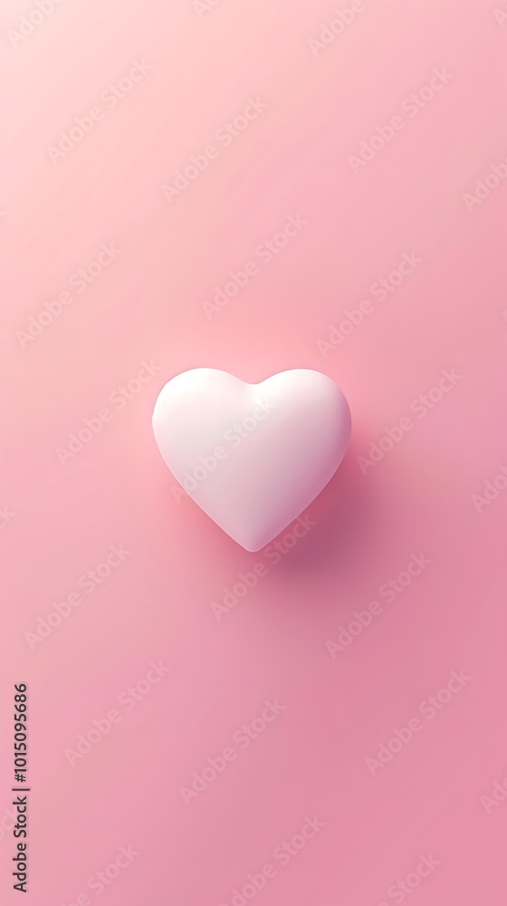 Solid pastel pink background with a tiny white heart motif in the center Solid pastel pink background with a tiny white heart motif in the center