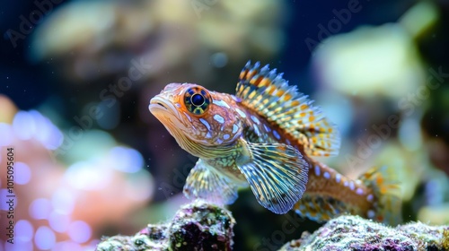 Tropical sea fish, Close-up of marine life encountered while diving. Fish swimming in a coral reef