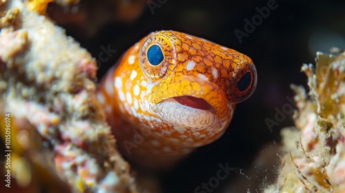 Tropical sea fish, Close-up of marine life encountered while diving. Fish swimming in a coral reef