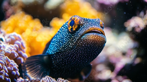 Tropical sea fish, Close-up of marine life encountered while diving. Fish swimming in a coral reef