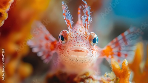 Tropical sea fish, Close-up of marine life encountered while diving. Fish swimming in a coral reef