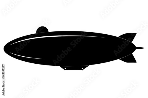 Blimp Silhouette vector illustration