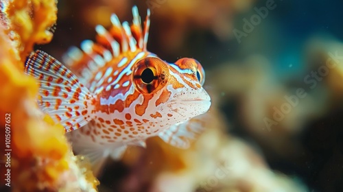 Tropical sea fish, Close-up of marine life encountered while diving. Fish swimming in a coral reef