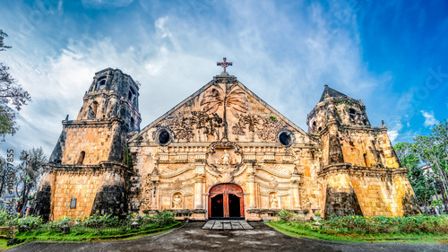 Miag-ao Church, Iloilo, Philippines. An 18th-century place of worship built by Spanish Catholic missionaries featuring Baroque architecture considered UNESCO world heritage site
