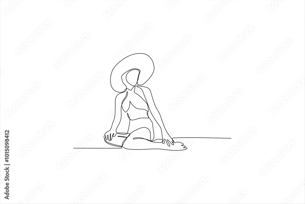 continuous line drawing of a woman sitting on the floor continuous line drawing of a woman sitting on the floor