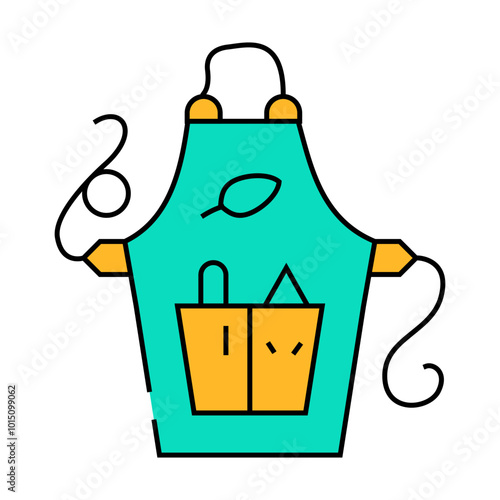 apron clothing line icon vector. apron clothing sign. isolated symbol illustration