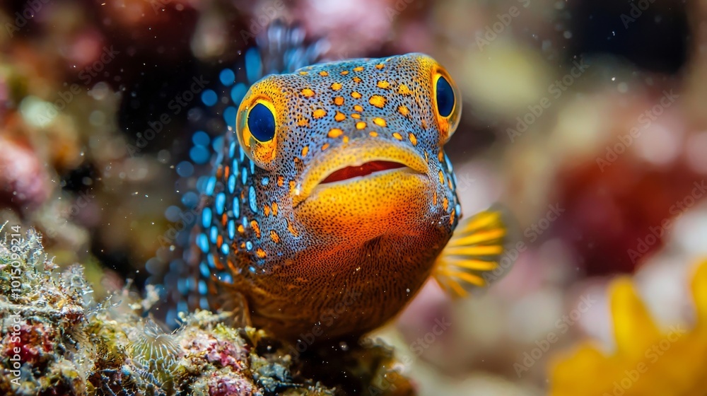 Tropical sea fish, Close-up of marine life encountered while diving. Fish swimming in a coral reef Tropical sea fish, Close-up of marine life encountered while diving. Fish swimming in a coral reef