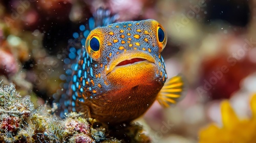 Tropical sea fish, Close-up of marine life encountered while diving. Fish swimming in a coral reef