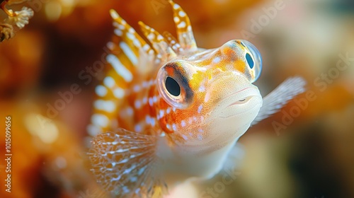 Tropical sea fish, Close-up of marine life encountered while diving. Fish swimming in a coral reef
