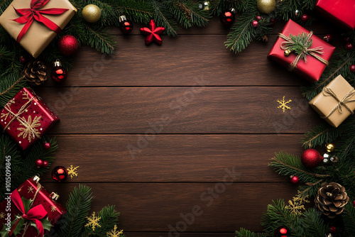 Christmas wallpaper, top view background 