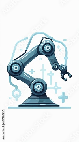 Robotic arm in industrial automation technology illustration