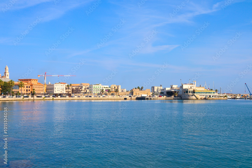 Panoramic view of embankment in Bari, Apulia, Italy Panoramic view of embankment in Bari, Apulia, Italy