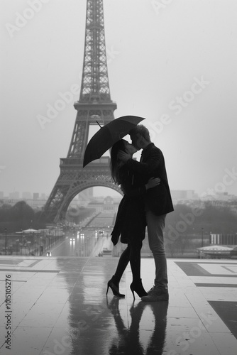 Kissing under the umbrella