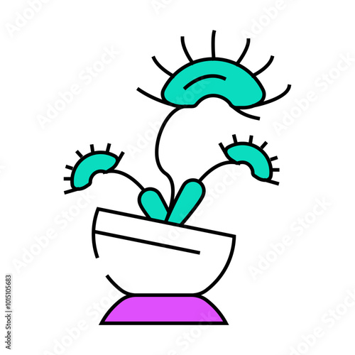 venus flytrap line icon vector. venus flytrap sign. isolated symbol illustration
