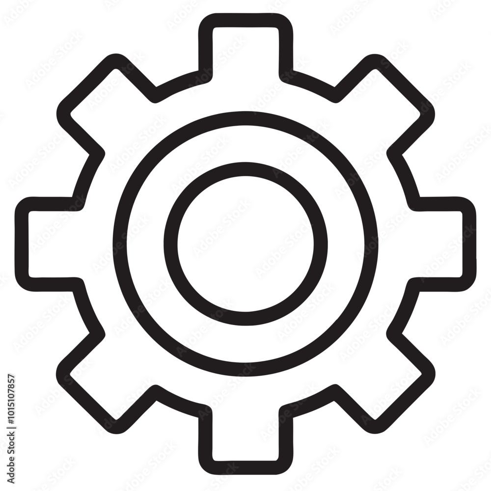 gear line icon with Transparent Background Clipart gear line icon with Transparent Background Clipart