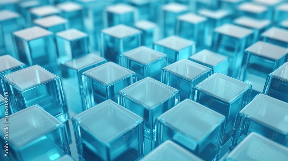 Blue Modern Tech Blocks. Abstract Three-Dimensional Wallpaper Design Blue Modern Tech Blocks. Abstract Three-Dimensional Wallpaper Design