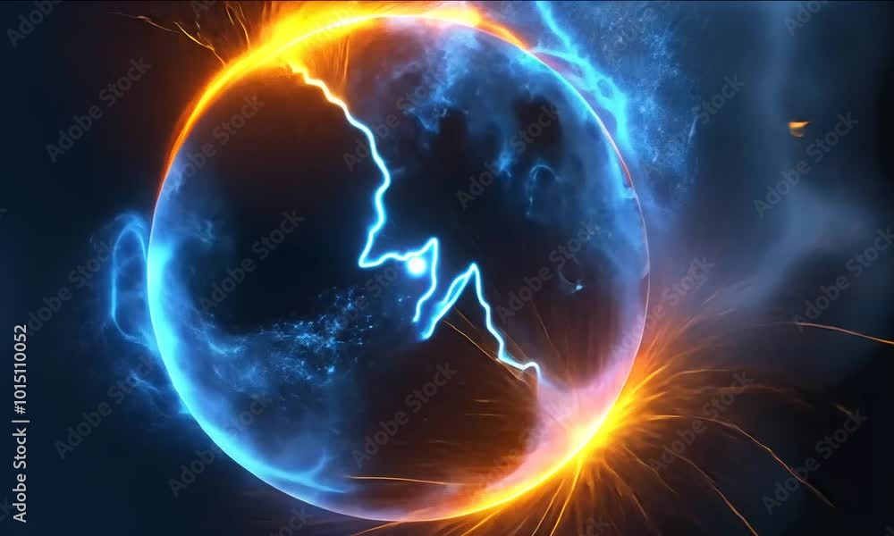 3d render abstract art video of surreal 3d ball sphere in curved wavy ...