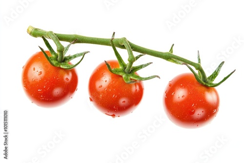 Wallpaper Mural Fresh Cherry Tomatoes on Vine, Isolated on White Background Torontodigital.ca