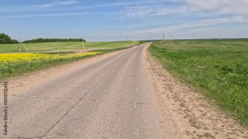Road view on a summer day. Highways and cars, roadside and white road line markings. Road view on a summer day. Highways and cars, roadside and white road line markings.
