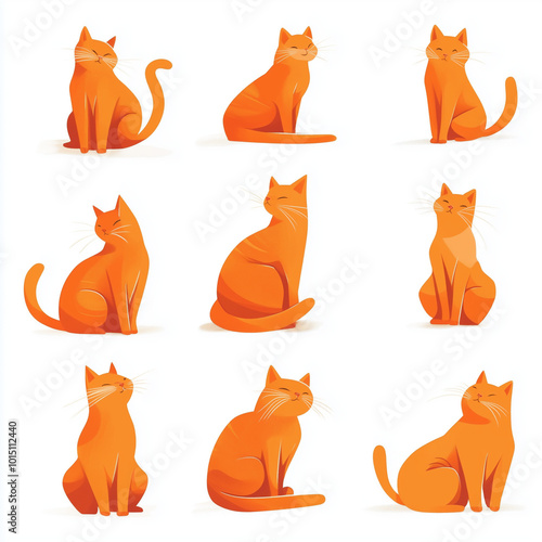 set of orange cats