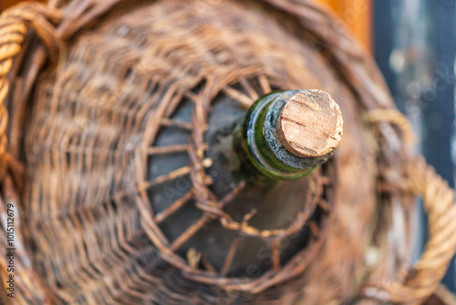 Konstfotografi Close-up of aged wine demijohn