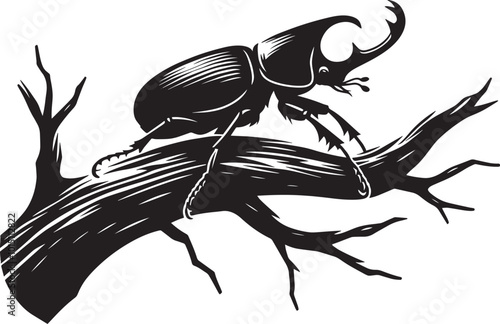 Beetle Insect Silhouette isolated on a white background Minimalist Beetle vector shape