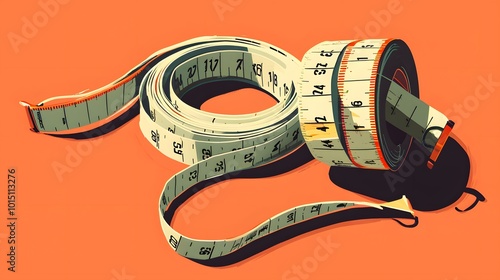 Simple Vector Art of Tailor's Tape Measure Design