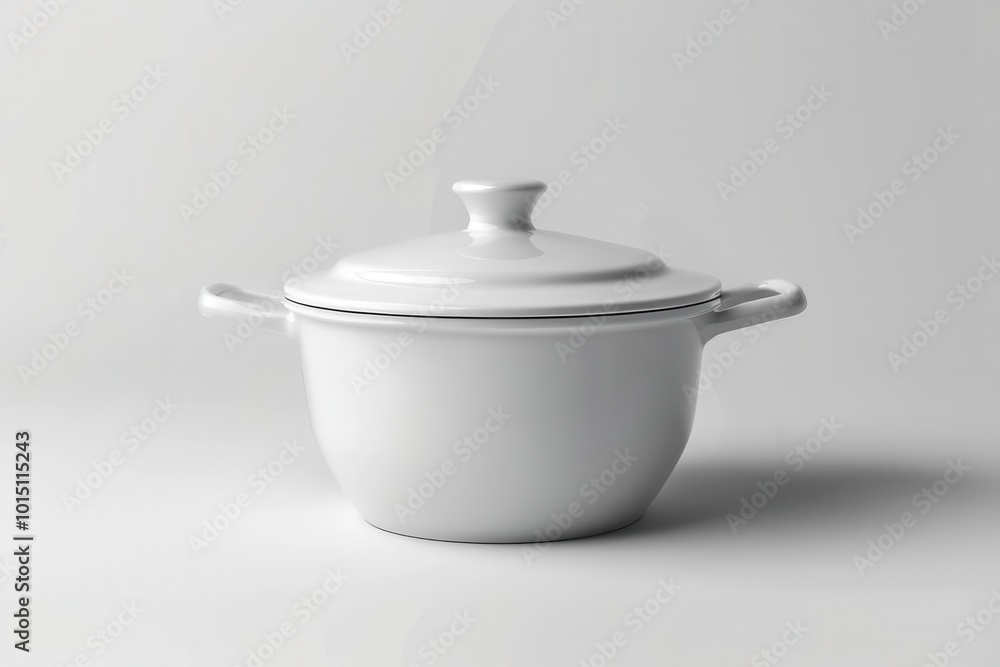 white ceramic cooking pot or saucepan isolated on white background, kitchenware white ceramic cooking pot or saucepan isolated on white background, kitchenware