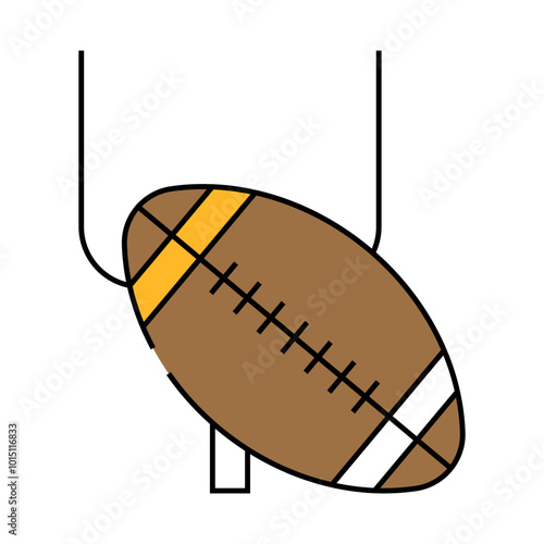 rugby game ball and gate line icon vector. rugby game ball and gate sign. isolated symbol illustration