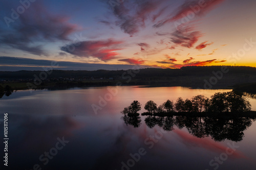 Wallpaper Mural Amazing sunset over Lake Orle near Wejherowo. Poland Torontodigital.ca
