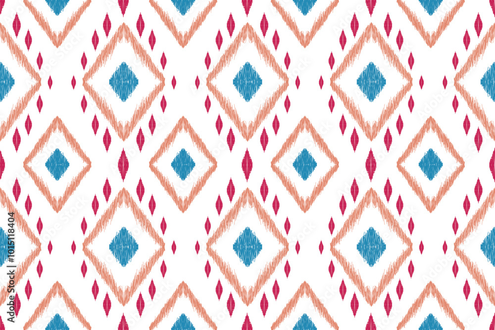 Ikat blue Abstract Ethnic Art, Seamless Pattern in Tribal, Folk Embroidery, and Mexican Style, Aztec Geometric Ornament Print, Design for Carpet, Wallpaper, Wrapping, Fabric, Clothing Ikat blue Abstract Ethnic Art, Seamless Pattern in Tribal, Folk Embroidery, and Mexican Style, Aztec Geometric Ornament Print, Design for Carpet, Wallpaper, Wrapping, Fabric, Clothing