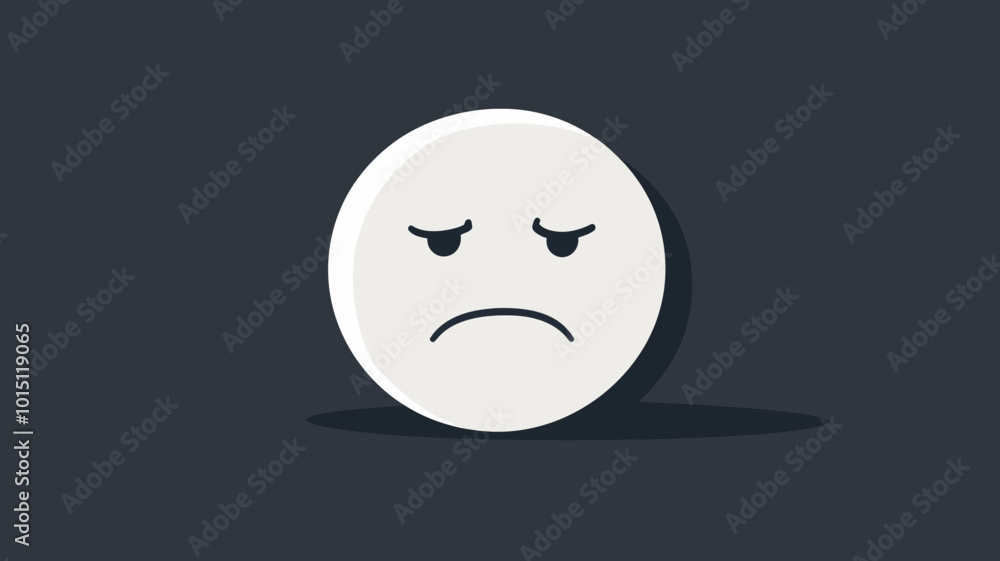 White Frowning Face Vector Emoticon Design for Negative Emotions and Sadness Concepts - Emojilicious Flat Emoji White Frowning Face Vector Emoticon Design for Negative Emotions and Sadness Concepts - Emojilicious Flat Emoji