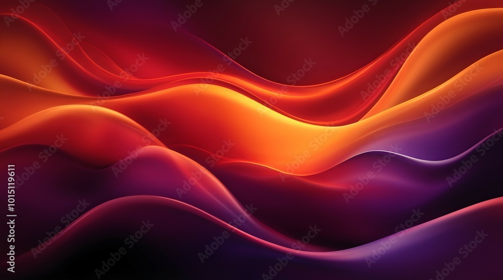 A dynamic flow of red, orange, and purple waves, creating an intense and energetic abstract design A dynamic flow of red, orange, and purple waves, creating an intense and energetic abstract design