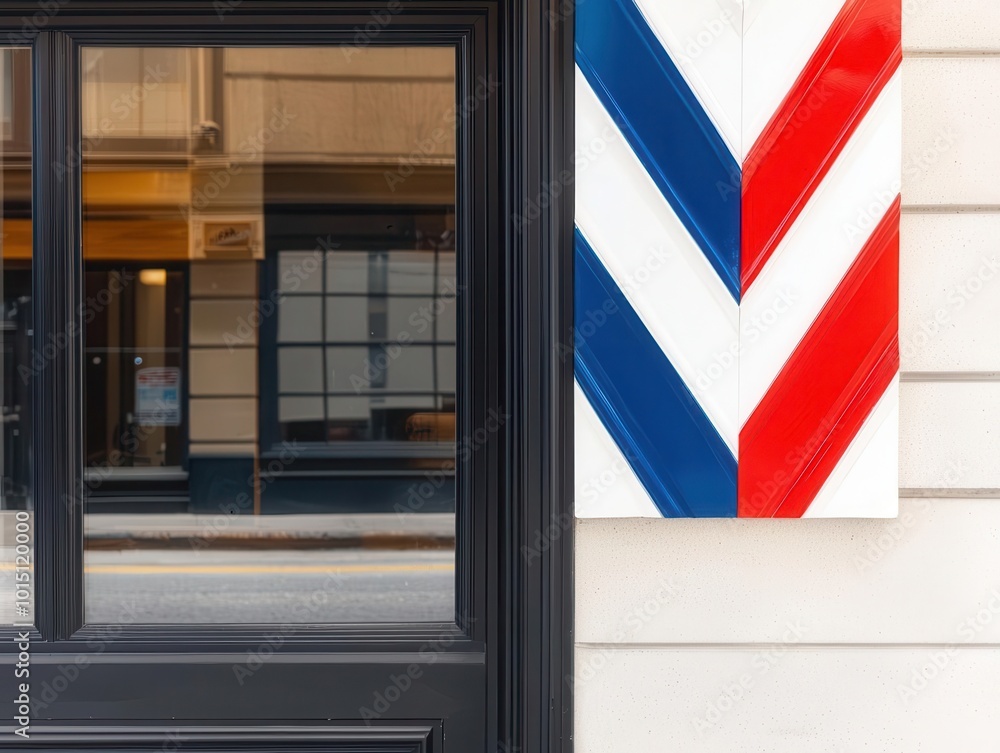 Small boutique barber shop exterior with black and white color scheme, large glass windows, and trendy signage, Barber Shop, Boutique Modern Small boutique barber shop exterior with black and white color scheme, large glass windows, and trendy signage, Barber Shop, Boutique Modern