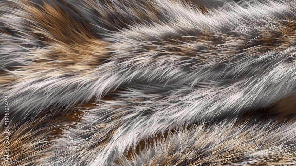 Silky, fine-textured squirrel fur in a seamless pattern, focusing on the natural grey and brown color variations. Silky, fine-textured squirrel fur in a seamless pattern, focusing on the natural grey and brown color variations.