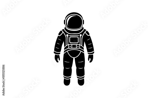 Astronaut | vector silhouette illustration on white background