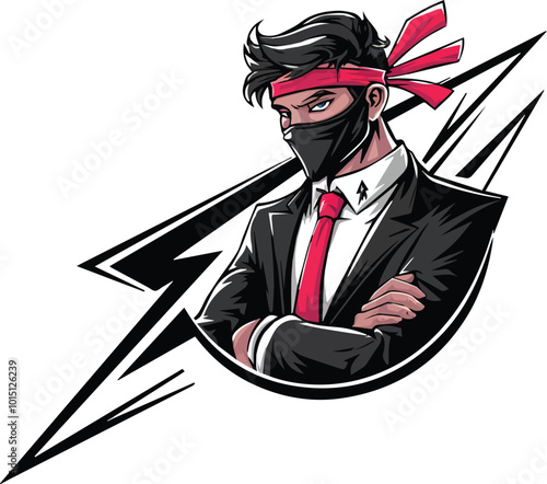 vector detailed ninja logo png template 2024
