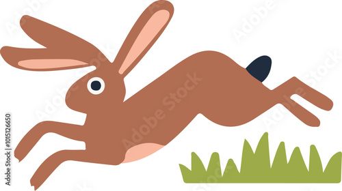 The rabbit is customizable semi-flat png, illustration, Rabbit Customizable Semi Flat Illustration 2024
