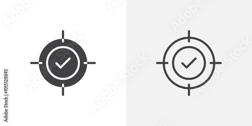 Accuracy icon vector icon set in black and white color.