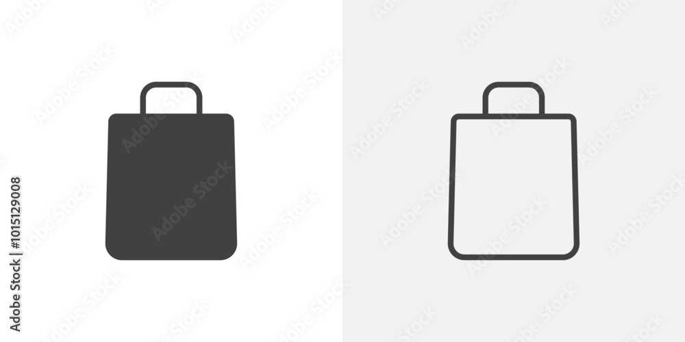Bag icon vector icon set in black and white color. Bag icon vector icon set in black and white color.
