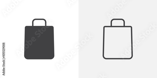 Bag icon vector icon set in black and white color.