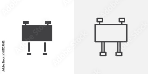 Billboard icon vector icon set in black and white color.