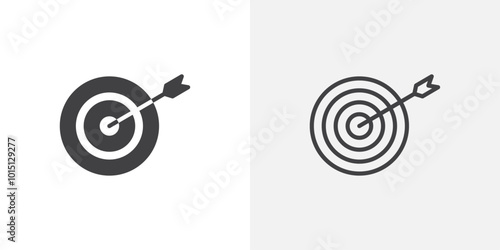 Bulls eye icon vector icon set in black and white color.