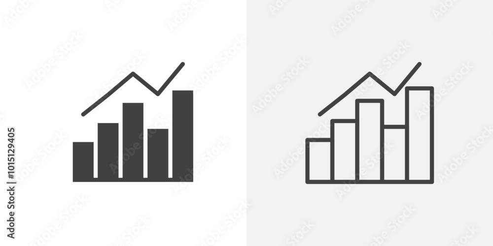 Chart icon vector icon set in black and white color. Chart icon vector icon set in black and white color.