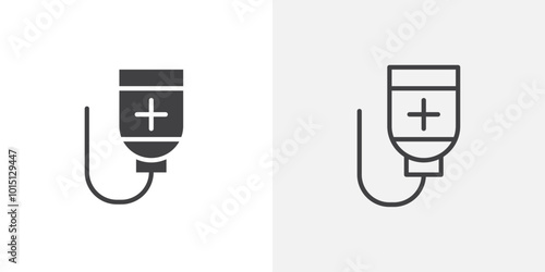 Chemotherapy icon vector icon set in black and white color.