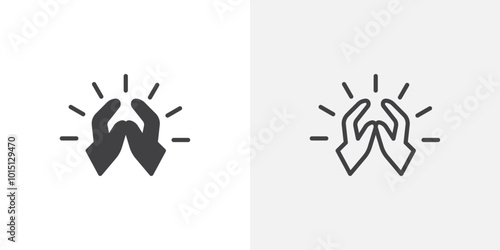 Clap icon vector icon set in black and white color.
