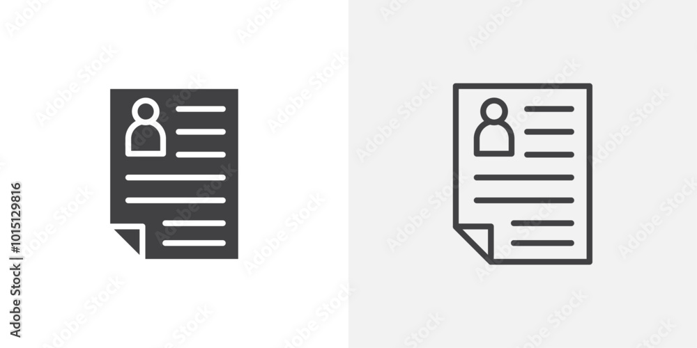 CV icon vector icon set in black and white color. CV icon vector icon set in black and white color.