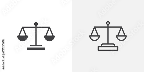 Equality icon vector icon set in black and white color.